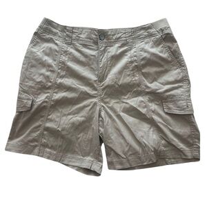 Style & Co Women’s Khaki Cargo Shorts Size 16 Stretch Utility Beige